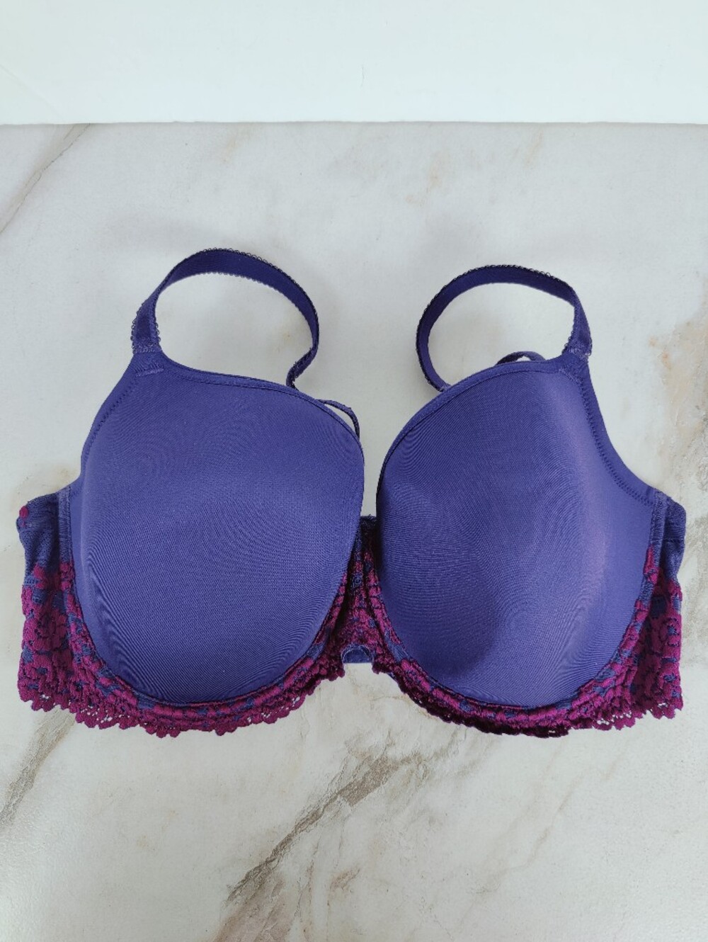 Wacoal Embrace Lace Contour Underwire T-shirt Bra, Purple Pink, Sz 36DDD
